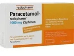 PARACETAMOL-ratiopharm 1.000 mg Z&auml;pfchen 10 St