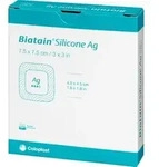 BIATAIN Silicone Ag Schaumverband 7,5x7,5 cm 5 St