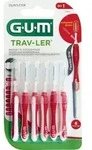 GUM TRAV-LER 0,8mm Kerze rot Interdental+6Kappen 6 St