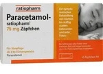 PARACETAMOL-ratiopharm 75 mg Z&auml;pfchen 10 St