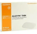 ALLEVYN Thin 5x6 cm d&uuml;nne Wundauflage 10 St
