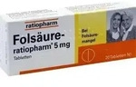 FOLS&Auml;URE-RATIOPHARM 5 mg Tabletten 20 St