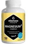 MAGNESIUM 350 mg Komplex Citrat/Oxid/Carbon.vegan 180 St