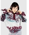 Columbia Helvetia II Printed Cropped Half Snap Half-Zip Fleece Pullover rich wine