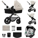 Kinderkraft Kombikinderwagen MOOV 2 Air Trio-Set inkl. Babyschale MINK PRO, grau