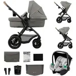 Kinderkraft Kombikinderwagen MOOV 2 Air Trio-Set inkl. Babyschale MINK PRO, grau