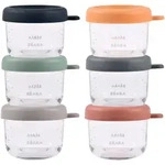 Beaba 6er-Set Portionsbeh&auml;lter aus Glas 150 ml, mehrfarbig