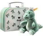 Steiff Kuscheltier Joshi Baby T-Rex im Koffer 16cm, tuerkis