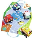 Hape Pl&uuml;schauto-Set mit R&uuml;ckziehmotor, mehrfarbig