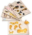 EDUPLAY Magnetpuzzle Bauernhoftiere 6er Set, mehrfarbig
