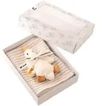 Steiff Geschenkset Gilda Gans Greifling und Spucktuch, beige