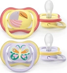 Philips Avent SCF087/04, Philips Avent 2er-Pack Schnuller ultra air, 0-6M gelb