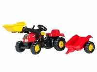 Rolly Toys® Trettraktor rollyKid-X mit Frontlader und Anhänger, rot