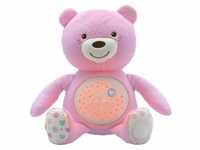 Chicco Kuscheltier Baby Bär mit Lichtprojektion, rosa
