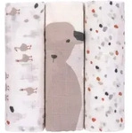 L&auml;ssig 3er-Pack Mullwindeln 80x80 cm Heavenly Soft Tiny Farmer, weiss