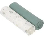 L&auml;ssig 2er-Pack Mullwindeln Heavenly Soft Swaddle XL 120x120 cm, gruen