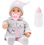 Bayer Design Puppe First Words Baby mit Funktionen 38cm, grau