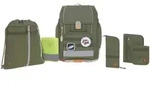 L&auml;ssig Schulranzen-Set Boxy Unique 7-tlg., khaki