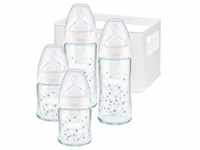 NUK 5-tlg. Babyflaschen-Set First Choice Plus, Anti-Kolik-Weithals, 120-240 ml, Glas
