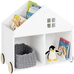 Pinolino B&uuml;cherregal Haus mit Rollen, weiss