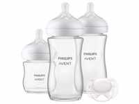 Philips Avent 4-tlg Babyflaschen-Set, Natural Response, Glas, ab Geburt, transparent