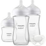 Philips Avent 4-tlg Babyflaschen-Set, Natural Response, Glas, ab Geburt, transparent