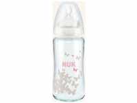 Nuk Babyflasche First Choice Plus, Glas, Anti-Kolik-Weithals, 240 ml weiss