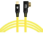 COBRATETHER abgewinkeltes Kabel USB-C/USB-3 Micro-B 90&deg; 5m gelb