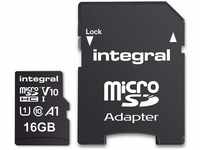 INTEGRAL Micro SDHC-Card UHS-l U1 16GB (100MB/s) mit Adapter