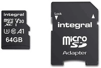 INTEGRAL Micro SDXC-Card 64GB Classe 10 UHS-I V30 A1 R100 MB/s