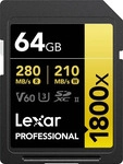 LEXAR SDXC-Card 64GB Professional UHS-II (1800x) V60 Gold