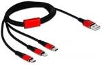 Delock USB Ladekabel 3 in 1 f&uuml;r Lightning/Micro USB/USB-C, 1m