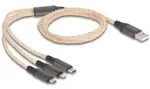 Delock USB RGB Ladekabel 3 in 1 Typ-A zu LightningTM / Micro USB / USB Type-CTM 1,20