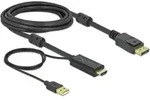 Delock HDMI zu DisplayPort Kabel 4K 30 Hz 3m