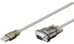 Goobay USB seriell RS232 Konverter, Transparent 1,5m, USB 2.0-Stecker (Typ A) >
