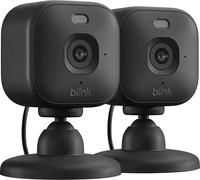 Amazon B09N6RJVZD, Amazon Blink Mini 2-Kameras, schwarz 1080p-HD-Video, Nachtsicht,