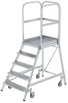 MUNK G&uuml;nzburger Podesttreppe einseitig begehbar mit Federrollen / Aluminium