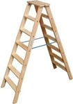 KRAUSE STABILO Stufen-Doppelleiter Holz / 2x7 Stufen / gem&auml;&szlig; TRBS 2121-2 - Art-Nr: