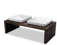 WOLTERS Meshidai True Doppelnapf Gr.L 2 x 2,5 l - 60,0 x 30,0 x 20,0 cm walnuss...
