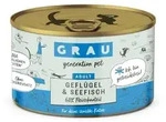 grau Katze 200 Gramm Katzennassfutter 6 x 200 Gramm Gefl&uuml;gel & Seefisch
