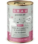 grau Hund 400 Gramm Hundenassfutter 6 x 400 Gramm Rind + Karotte & Kartoffel