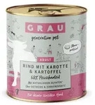 grau Hund 800 Gramm Hundenassfutter 6 x 800 Gramm Rind + Karotte & Kartoffel