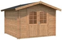 Palmako Gartenhaus Lotta 7,3 m&sup2; - 28 mm Hellbraun tauchimpr&auml;gniert