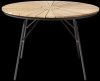 Cinas Klapptisch ELLEN &Oslash; 110 cm, Aluminium Anthrazit / Teak