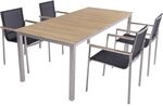 Garden Pleasure Gartenm&ouml;bel Set DALLAS / DENVER 03, Tisch 200 x 90 + 4 Stapelsessel,