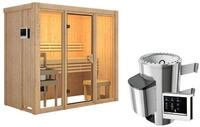 Karibu Sauna Avari 2 Superior mit Fronteinstieg 68 mm - 230 Volt Plug & Play Ohne