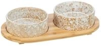 TRIXIE Napf-Set, Keramik/Bambus, 2 &times; 0,8 l/&oslash; 16 cm/39 &times; 8 &times; 20 cm,