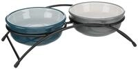 TRIXIE Napf-Set, Keramik/Metall, 2 &times; 1,6 l/&oslash; 20 cm/41 &times; 10 &times; 20 cm,
