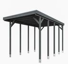 Skan Holz Caravan-Carport Friesland 397x708 cm mit erh&ouml;hter Einfahrt schiefergrau