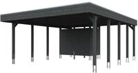 Skan Holz Carport Friesland 557x708 cm inkl. Abstellraum Sparset 4 schiefergrau